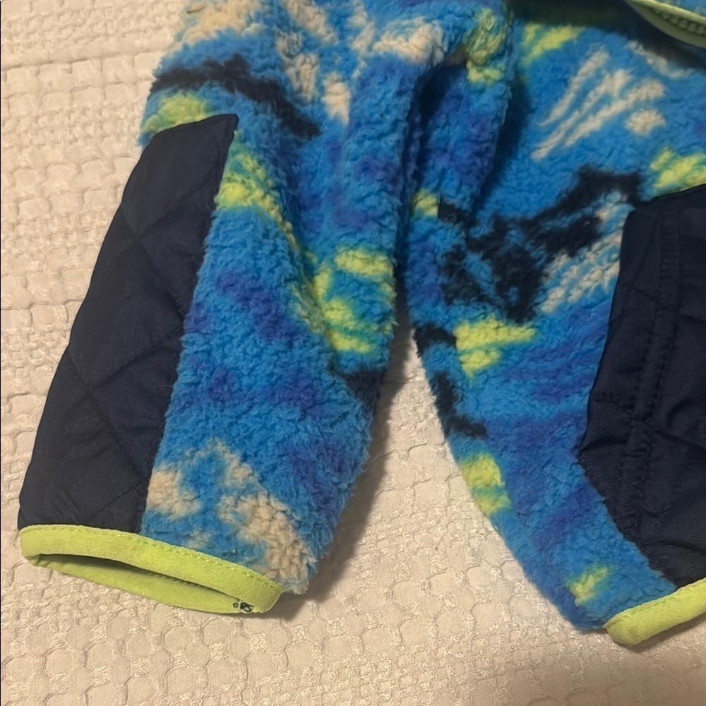 🆕 Cat & Jack Blue and Green Fleece Hooded Jacket. 18m. NWT!💥💥 - Picture 3 of 4